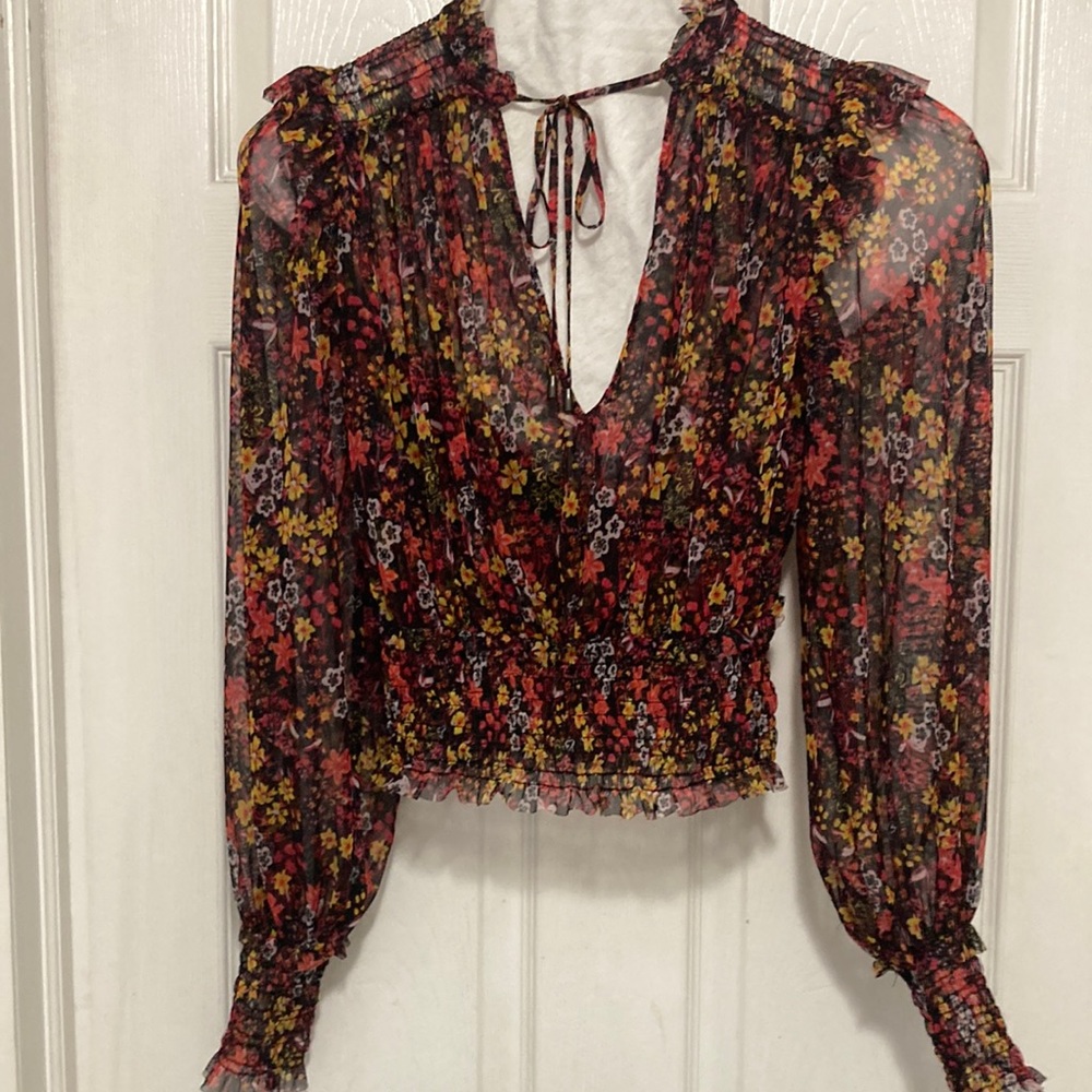 Free People Floral Top Size Small
